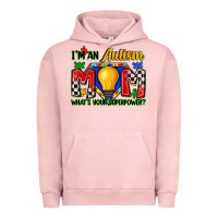 Pigment Salmon i'm an autism mom what's your superpower Urban Hoodie - Zillion Design Studio