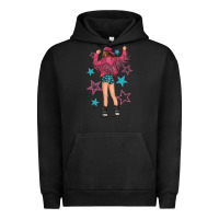 Pigment Black western pink with stars and cowgirl Urban Hoodie - texasbilliewilder