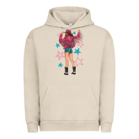 Pigment French Oak western pink with stars and cowgirl Urban Hoodie - texasbilliewilder