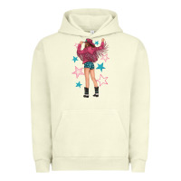 Pigment Pistachio western pink with stars and cowgirl Urban Hoodie - texasbilliewilder