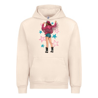 Sandshell western pink with stars and cowgirl Urban Hoodie - texasbilliewilder