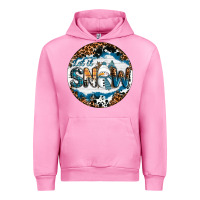 Fuchsia Pink Let It Snow Urban Hoodie - RanaPortraitStore