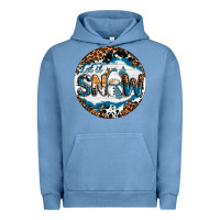 Pigment Pebble Blue Let It Snow Urban Hoodie - RanaPortraitStore