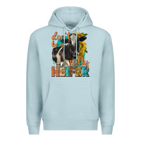 Blue Mist dont be a salty heifer with sunflowers Premium Hoodie - texasbilliewilder