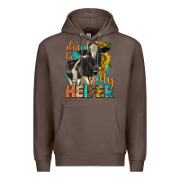 Coffee dont be a salty heifer with sunflowers Premium Hoodie - texasbilliewilder
