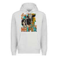 Dove Grey dont be a salty heifer with sunflowers Premium Hoodie - texasbilliewilder
