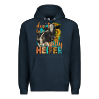 Navy dont be a salty heifer with sunflowers Premium Hoodie - texasbilliewilder