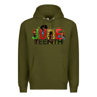 Army Green JUNE TEENTH Premium Hoodie - Zillion Design Studio