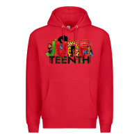 Red JUNE TEENTH Premium Hoodie - Zillion Design Studio