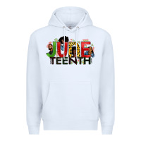 White JUNE TEENTH Premium Hoodie - Zillion Design Studio