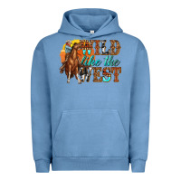 Pigment Pebble Blue wild like west Urban Hoodie - texasbilliewilder
