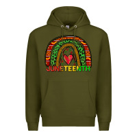Army Green juneteenth rainbow Premium Hoodie - Zillion Design Studio