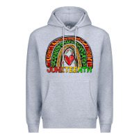 Heather Grey juneteenth rainbow Premium Hoodie - Zillion Design Studio