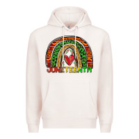 Pale Pink juneteenth rainbow Premium Hoodie - Zillion Design Studio