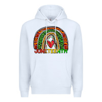 White juneteenth rainbow Premium Hoodie - Zillion Design Studio