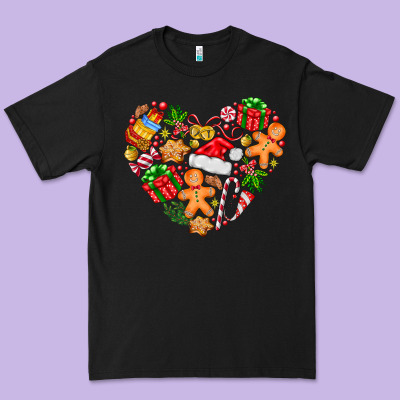 Love Christmas  Heart Premium Tee Designed By Cowhidedigitalart