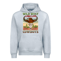 Heather Grey wild west long live cowboys Urban Hoodie - texasbilliewilder