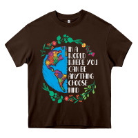 Chocolate Brown Autism Awareness Kindness Puzzle Earth Heavy Core Tee - CowhideDigitalArt