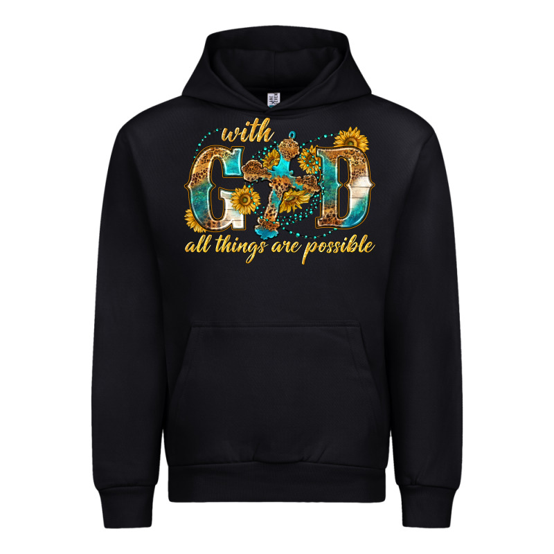 With God All Things Are Possible With Cross Urban Hoodie by texasbilliewilder | Teevron