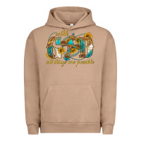 Pigment Burro with god all things are possible with cross Urban Hoodie - texasbilliewilder