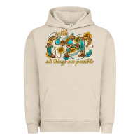 Pigment French Oak with god all things are possible with cross Urban Hoodie - texasbilliewilder
