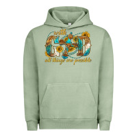 Pigment Oil Green with god all things are possible with cross Urban Hoodie - texasbilliewilder