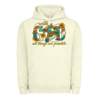Pigment Pistachio with god all things are possible with cross Urban Hoodie - texasbilliewilder