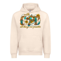 Sandshell with god all things are possible with cross Urban Hoodie - texasbilliewilder