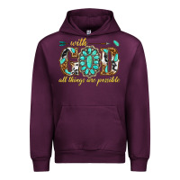 Mauve Wine with god all things are possible with gemstone Urban Hoodie - texasbilliewilder