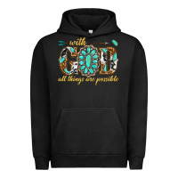 Pigment Black with god all things are possible with gemstone Urban Hoodie - texasbilliewilder
