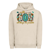 Pigment French Oak with god all things are possible with gemstone Urban Hoodie - texasbilliewilder