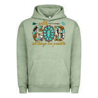 Pigment Oil Green with god all things are possible with gemstone Urban Hoodie - texasbilliewilder