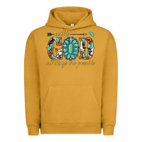 Pigment Peanut Butter with god all things are possible with gemstone Urban Hoodie - texasbilliewilder