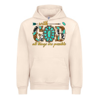 Sandshell with god all things are possible with gemstone Urban Hoodie - texasbilliewilder