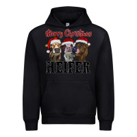 Black Merry Christmas Heifers Urban Hoodie - RanaPortraitStore