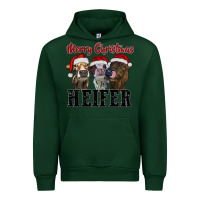 Forest Green Merry Christmas Heifers Urban Hoodie - RanaPortraitStore