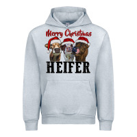 Heather Grey Merry Christmas Heifers Urban Hoodie - RanaPortraitStore