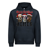 Navy Merry Christmas Heifers Urban Hoodie - RanaPortraitStore