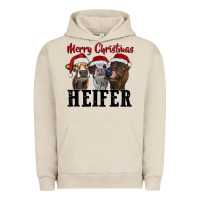 Pigment French Oak Merry Christmas Heifers Urban Hoodie - RanaPortraitStore