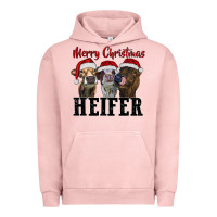 Pigment Salmon Merry Christmas Heifers Urban Hoodie - RanaPortraitStore