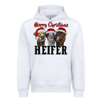 White Merry Christmas Heifers Urban Hoodie - RanaPortraitStore