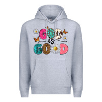 Heather Grey god is good Premium Hoodie - texasbilliewilder