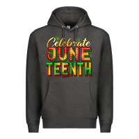 Charcoal Heather celebrate juneteenth Premium Hoodie - Zillion Design Studio