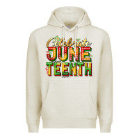 Oatmeal Heather celebrate juneteenth Premium Hoodie - Zillion Design Studio