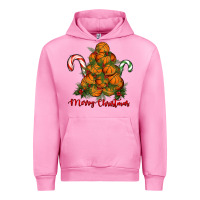 Fuchsia Pink Merry Christmas Basketball Urban Hoodie - RanaPortraitStore