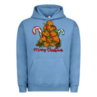 Pigment Pebble Blue Merry Christmas Basketball Urban Hoodie - RanaPortraitStore