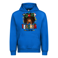 Cobalt teacher life afro locs messy bun Urban Hoodie - texasbilliewilder
