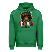 Emerald teacher life afro locs messy bun Urban Hoodie - texasbilliewilder