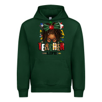 Forest Green teacher life afro locs messy bun Urban Hoodie - texasbilliewilder
