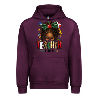 Mauve Wine teacher life afro locs messy bun Urban Hoodie - texasbilliewilder